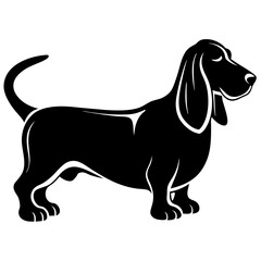 Basset Hound Silhouette  vector illustration
