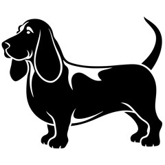 Basset Hound Silhouette  vector illustration