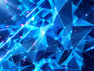 Network, Connections, Digital, Technology, Nodes, Lines, Blue, Glowing, Abstract, Futuristic, Data, Web, Internet, Communication, Links, Dots, Space, Stars, Geometric, Shapes, Modern, Innovation, Cybe