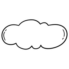 Hand drawn doodle cloud on white background.