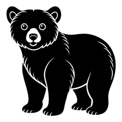 Bear Cub Silhouette  vector illustration