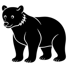 Bear Cub Silhouette  vector illustration