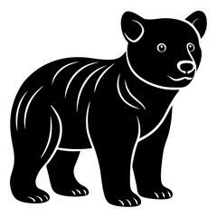 Bear Cub Silhouette  vector illustration