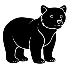 Bear Cub Silhouette  vector illustration
