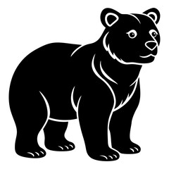 Bear Cub Silhouette  vector illustration