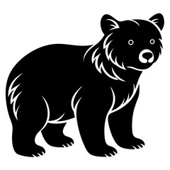 Bear Cub Silhouette  vector illustration