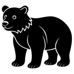 Bear Cub Silhouette  vector illustration