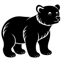 Bear Cub Silhouette  vector illustration