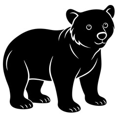 Bear Cub Silhouette  vector illustration