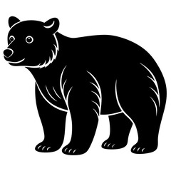 Bear Cub Silhouette  vector illustration