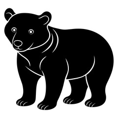 Bear Cub Silhouette  vector illustration