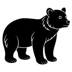 Bear Cub Silhouette  vector illustration