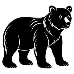 Bear Cub Silhouette  vector illustration