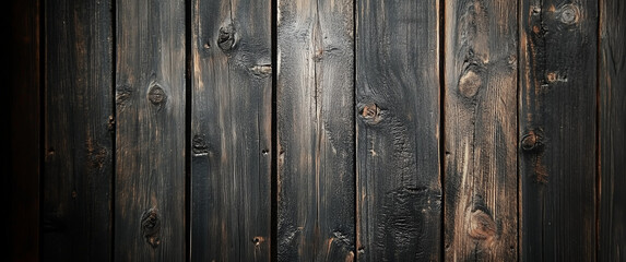 Dark Textured Wooden Planks With Aged Grain Patterns