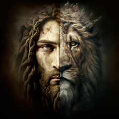 two faced lion christ