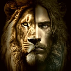 two faced lion christ