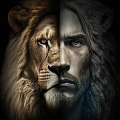 two faced lion christ