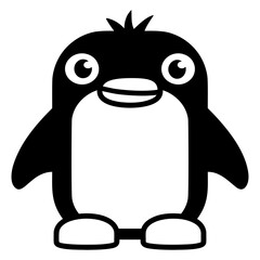 Penguin Looks Sweet Baby Child Small Cute Lovely Design Lover Art Vector Illustration Card T-Shirt Poster Sticker Graphic Print Decorative Drawing Isolated Logo Decoration Symbol Creative Cool Style © Style-o-Mat-Design