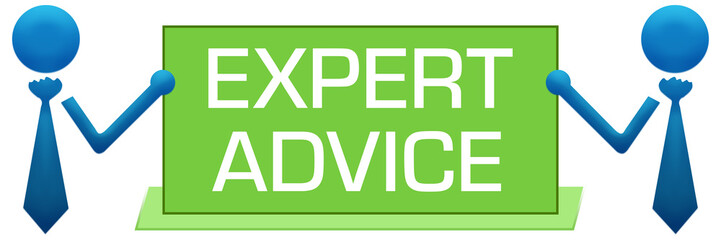 Expert Advice Banner Symbols Left Right Green Blue 