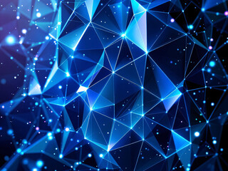 Network, Connections, Digital, Technology, Nodes, Lines, Blue, Glowing, Abstract, Futuristic, Data, Web, Internet, Communication, Links, Dots, Space, Stars, Geometric, Shapes, Modern, Innovation, Cybe