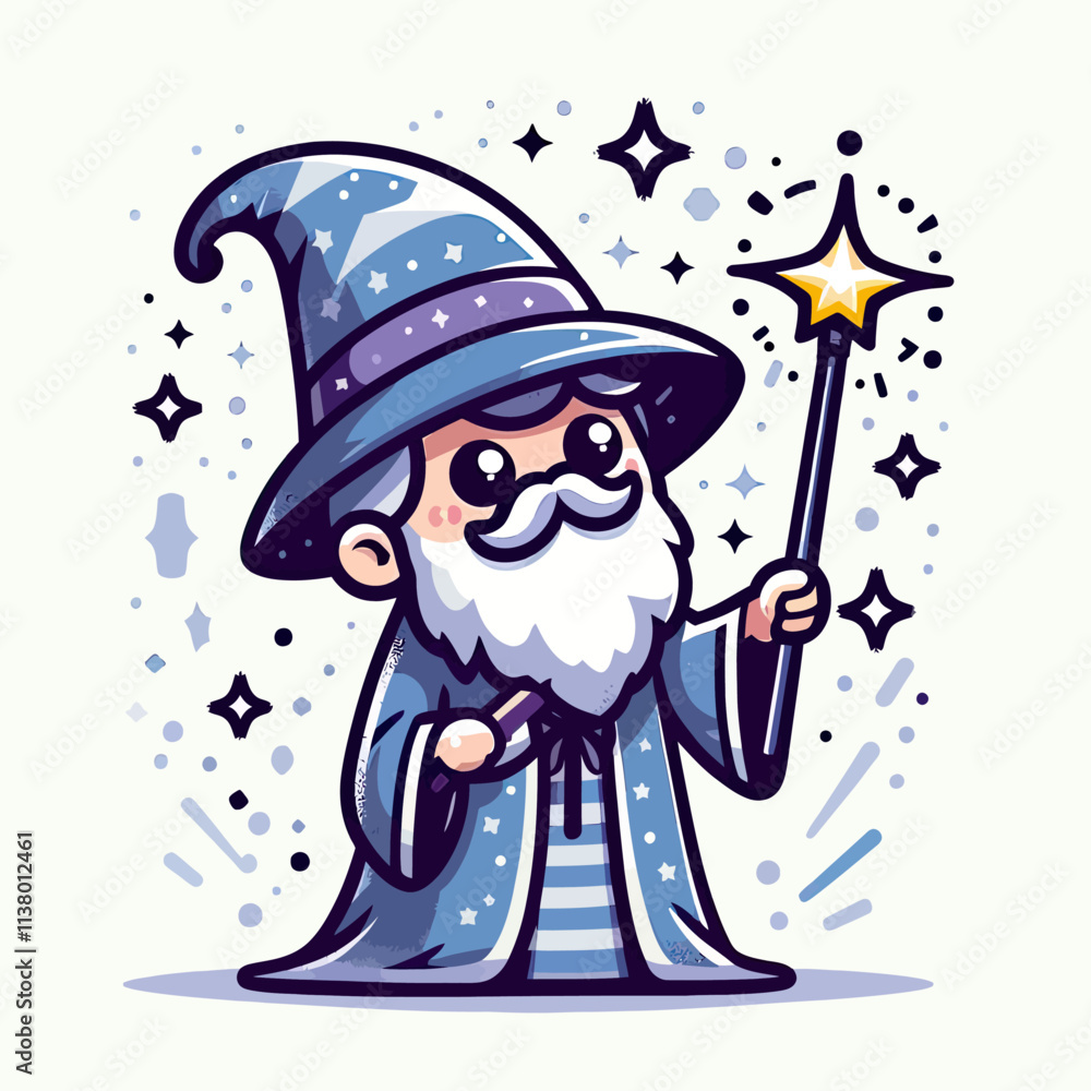 Canvas Prints cartoon wizard with a wand