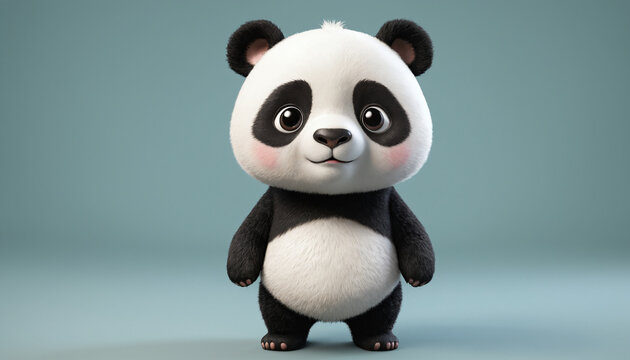 3DCG風の可愛いパンダのキャラクター Generative AI Stock