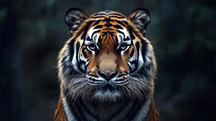 Fototapeta premium Majestic Siberian tiger portrait showcasing wildlife beauty