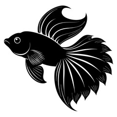 Betta Fish Silhouette  vector illustration