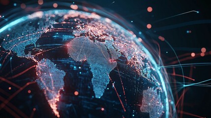 Global Network Digital World Connection Visualization