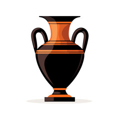 Artistic ceramic vase with elegant design and striking colors. transparent background.