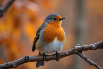 Obraz premium Robin perched on a branch