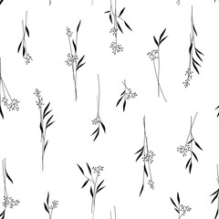 Seamless pattern with beautiful plants perfect for textiles,