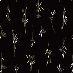 Seamless pattern with beautiful plants perfect for textiles,