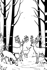Deer in the winter forest...
