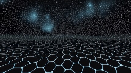 Fototapeta premium Abstract Geometric Hexagon Patterns: A Stunning Technological Digital Art