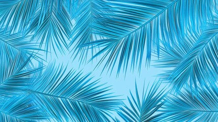 Stunning Blue Palm Leaves Pattern - Tropical Leaf Art for Home Decor