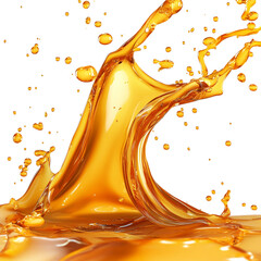 Oil splashes displayed on a transparent background, ideal for adding dynamic effects or emphasizing liquid motion in visuals.