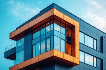 Modern Office Building with Unique Architecture Elements