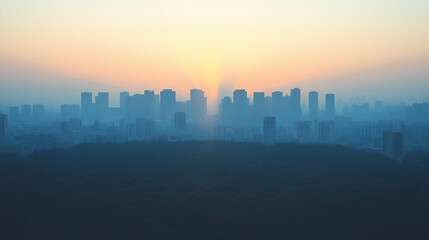 Obraz premium city landscape in the sun