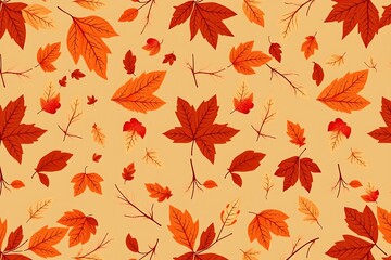 Autumn Leaves Seamless Pattern 