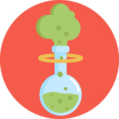 A classic laboratory flask filled with a colorful liquid, representing science, experimentation, and discovery.