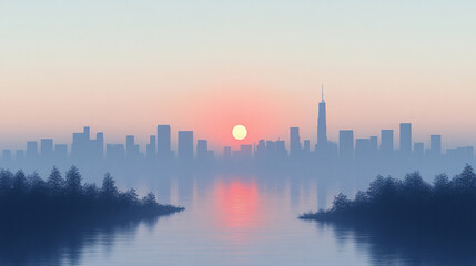 city  landscape in the sun