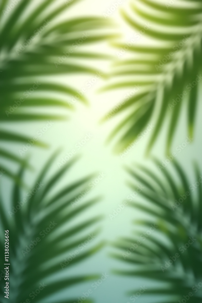 Poster tropical leaves create a blurred abstract pattern in a luxury palm leaf design with subtle natural s