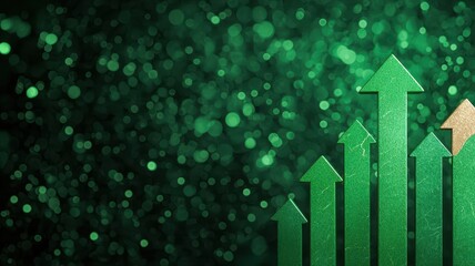 Dynamic green background with rising arrows representing growth, showing a tax cut in real-time, with green arrows representing increased financial savings.