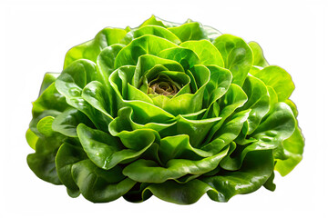 Fototapeta premium Lettuce, product photography isolated on white background PNG.AI GENERATED