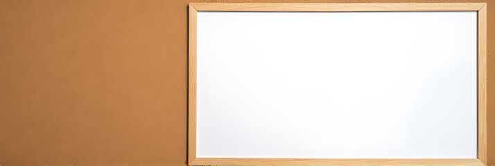 Fototapeta premium The cork board has a brown finish on it with a contrasting white background for writing notes._00002_