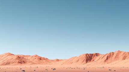 Naklejka premium Desert Landscape with Clear Blue Sky