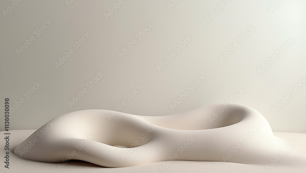 Poster The abstract design has a smooth surface that blends seamlessly with its textured ground against a subtle background._00001_
