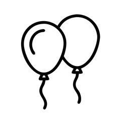 black and red balloons icon, black friday line art, black friday icon - simple black line art icon of black and red balloons, for black friday celebrations. black friday vector art.