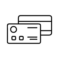 Obraz premium credit card icon, black friday line art, black friday icon - simple black line art icon of credit card, for black friday celebrations. black friday vector art.